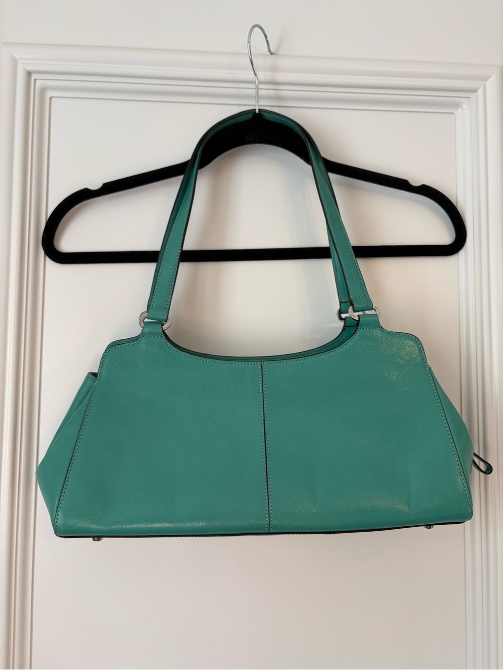 Vintage Monsac Original Turquoise Leather Shoulder Bag Y2K